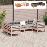 Garden Sofa Set with Cushions Modular Sofa Couch Backyard 6 Piece Wood vidaXL