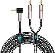 Premium Audio Cable Angle M~ni Jack 3.5mm to Dual RCA Compatible with PC Car Headphone Mobile Sound Box OFC Shielding Cable 1M 3M 5M 8M 10M(White,1meter)