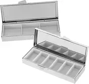 2pcs Pill Box Portable Pill Container Medicine Pill Container Pill Organizer Pocket Pill Case Pill Carrier for Purse Medicine Organizer for Cabinet Pp Silver
