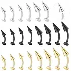 14Pcs Stainless Steel Labret Stud Earrings Spike Lip Ring Eyebrow Navel Piercing
