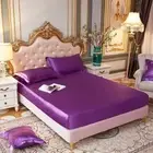High End Satin SilkyFitted Bed Sheet Luxury Single Double Bed Sheets Pillow Case