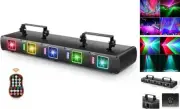 Stage Laser Light, 5 Beam Sound Activated DJ Party Lights RGBYC LED Music