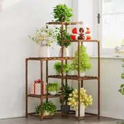 Plant Shelf Corner Stand Indoor Outdoor Holder