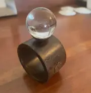 4+Jan Barboglio RARE Napkin Rings “Crystal Ball” Glass Sphere NWOT! 12 available