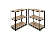 2x Display Bookshelf 3 Tier Shelving Book Rack Bookcase Storage Organizer
