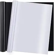 Heat Transfer Vinyl, Selizo 2 Rolls Black and White HTV Iron on Vinyl for T-Shirts, Hats, Clothing, Compatible with Cricut, Cameo, Heat Press Machines, Sublimation (12 Inch by 3.3 Feet Per Roll)