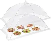 2 Pcs Extra Large Mesh Food Cover Tent（46"x20", 40"x24"） Umbrella Food Screen Covers for Outside Pop-up Mesh Reusable and Collapsible Food Nets for Parties Picnics Outdoor BBQs…
