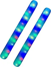 shpuuyy Blow Up Pool Swimming Noodles - 2X Blow Up Pool PVC Noodles - Giant Outdoor Water Floating Toy, Built-in Shiny Colorful Light For Swimming Beach Lake Party