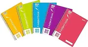 Quill, 5 Subject Notebook A4, 250 Pages, 8mm Ruled, 70gsm, 7 Punched Holes, with Red Margin and Perforated Pages, Water Resistent Cover, Random Colour