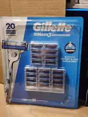 Gillette Mach3 Advanced Razor Blade Refill Cartridge 20 Count Factory Sealed