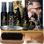 13 Pcs Mens Beard Grooming Kit Beard Growth Kit For Men Oil Growth Serum Balm