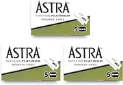 Astra Superior Premium Platinum Double Edge Safety Razor Blades, 5 Count (Pack of 3)
