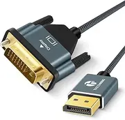 Thzzhnno DisplayPort to DVI Cable 1M, Gold-Plated Display Port to DVI-d Nylon Braided Adapter Male to Male Cord Compatible with Computer, Desktop, Laptop, PC, Monitor, Projector