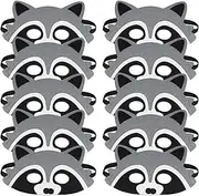 Animal Mask, 10Pcs Raccoon Mask, 8x4" Half Face Animal Masks for Kids Party, Dress Up, Halloween