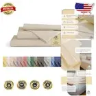 Luxury Ivory 100% Cotton Percale Sheets California King - Crisp & Breathable Set
