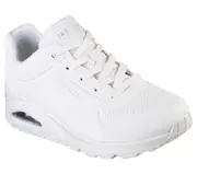 Womens Skechers Uno - Stand On Air White Lace Up Sneaker Shoes