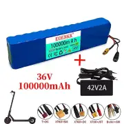 10S3P 36V 100Ah Rechargeable Battery Pack Power 1000W E-bike Scooters + Charger