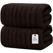 Luxury Jumbo Bath Sheets 2 Piece – 550 GSM (35x70 Inches) 100% Cotton Brown