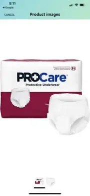 QTY=80 (4 Packs X 20) CRU-512 ProCare Adult Medium Protective Underwear