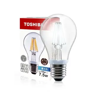【TOSHIBA 東芝】7.5W LED 仿古燈絲燈泡(白光/黃光)