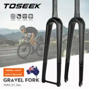 TOSEEK 700*45C Carbon Gravel Road Bike Fork 70mm Disc Brake QR/100*12mm AU