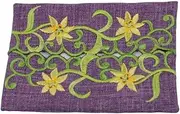 Justina Claire Pocket Tissue Holder in Daffodils Purple Design