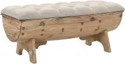 Storage Bench 103x51x44 cm Solid Wood and Fabric Storage Furniture