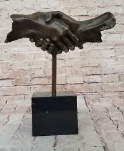 Abstract Modern Art Mid Century Hands Bronze Masterpiece by Salvador Dali Figure