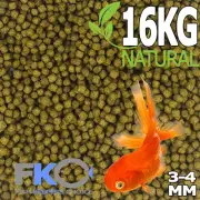 FKC Natural Goldfish, Koi Aquarium & Pond Floating Fish Food Pellets 3-4mm 16KG