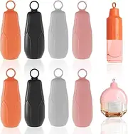 8Pcs Reusable Silicone Leak Proof Sleeves Elastic Sleeves, Silicone Leak Locks for Travel Sized Toiletries Skins,Travel Bag and Carry-on Luggage (Black/White/Pink/Orange)