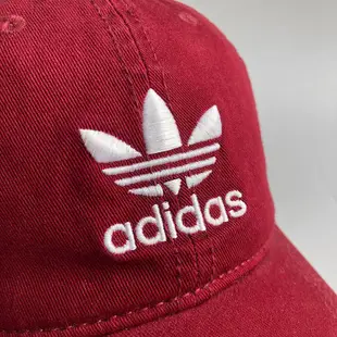 美國百分百【全新真品】adidas 愛迪達 帽子 老帽 配件 棒球帽遮陽帽 三葉草 logo 小頭 粉紅/酒紅 AE98