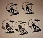 5 HOWLING WOLF cardstock paper die cut embellishments scrapbook / card making