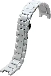 [Richie Strap]20mm Men Watch Strap Ceramics Bracele Buckle White Band Fit For Pasha De Cartier