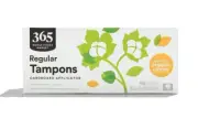 PACK of 4 - 16CT Organic Regular Tampons Cardboard Applicator 365 by Whole Foods