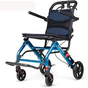 Small and Lightweight Folding Wheelchair, for The Elderly,Transport Wheelchair, Folding Portable Boarding Travelling Wheelchair with Brake,Big Wheel