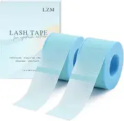 LZM Lash Tape for Eyelash Extensions,Silicone Gel Eyelash Tape for Lift/Make up, Latex Free Tape for Sensitive Skin Pain-Free Removal Breathable Lash Extensions Supplies(1in x 4yd, 2Rolls Blue)
