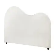 Oikiture Bed Head Queen Double King Single Headboard Bedhead Boucle Fabric White