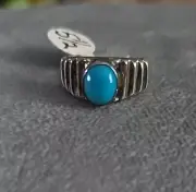 Vintage Native American Sterling Silver Turquoise Ring Navajo Sz 5.5