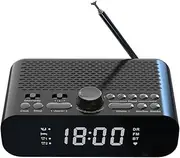Digital DAB FM Radio with, Portable Rechargeable Alarm Clock Radio, LED Display for Home and Outdoor Activities