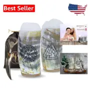 Insulated Real Horn Tumbler Set – Viking Drinkware with Compass & Valknut Design