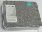 LACOSTE SHEET SET GREY CAMO PRINT QUEEN 100% COTTON PERCALE NEW AUTHENTIC