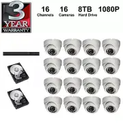 HD DVR Kit:16 Channel HD DVR+8TB Hard Drive+1080P HD Camera,**3 Years Warranty**