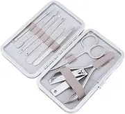 Ipetboom Professional 9pc Manicure Pedicure Set Nail Cutter Fingernail Clipper for Hand Foot Care Family