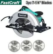Circular Saw 21A PEAK GUARANTEED POWER Corded PRO + 3pc 7-1/4 Blades FastCraft
