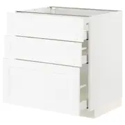 METOD / MAXIMERA base cabinet with 3 drawers, white Enköping/white wood effect, 80x60x80 cm
