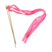 15Pcs Wedding Ribbon Sticks Party Ribbon Streamers Sticks Rose Pink