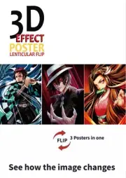 Tomioka Giyuu,Muzan Kibutsuji,Kamado Nezuko-Demon slayer,3D poster,3 Images In 1