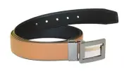 Premium Genuine Leather Belt, 2 for 1 Reversible, Trim to Fit (Light Tan)