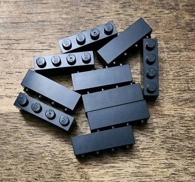 LEGO Black 1 X 4 Brick. QTY 10. Part No. 3010.