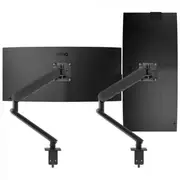 Atdec Ora Monitor Arm F-Clamp - Monitor arm for 34" screens flat or curved 2-8kg, VESA 75x75, 100x100. Includes F-Clamp in box - Black